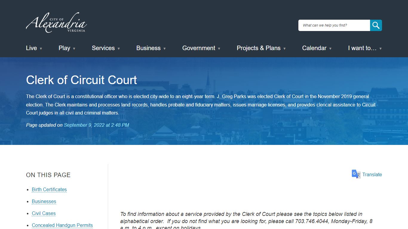 Clerk of Circuit Court | City of Alexandria, VA